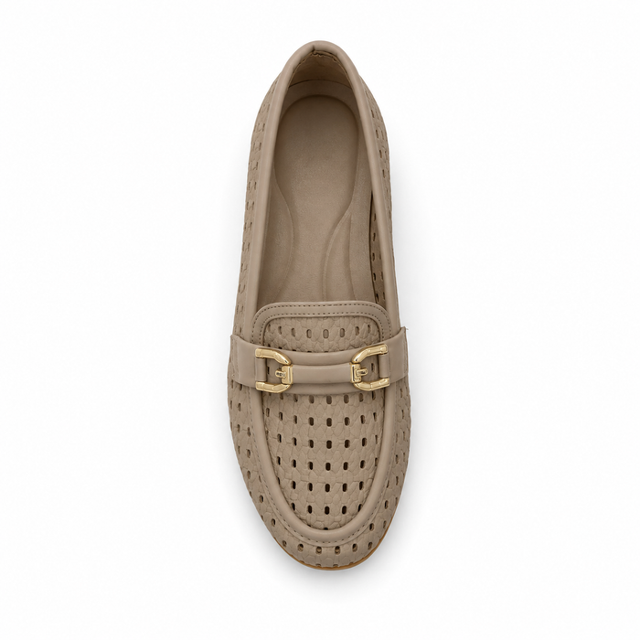 Women Perforated Metal Detail Loafers