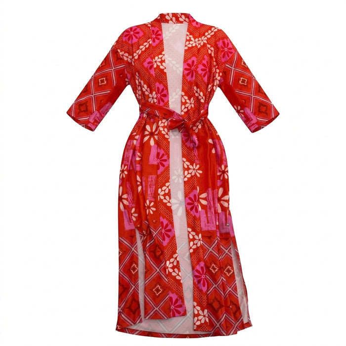 Women Printed Open Front Beach Cover Up Kimono