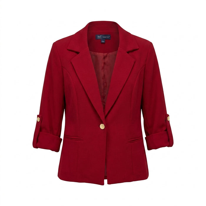 Women Single Button Tailored Blazer