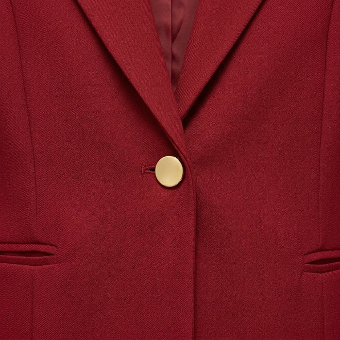 Women Single Button Tailored Blazer