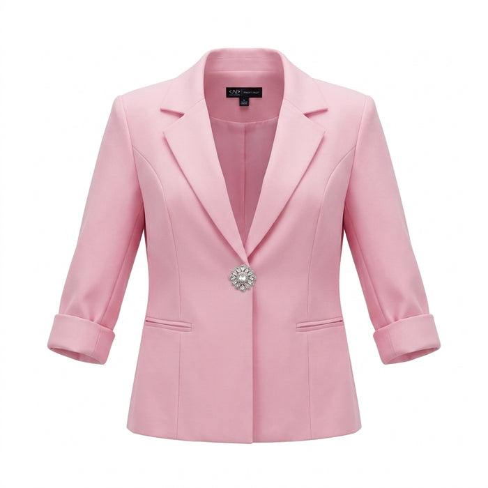 Women Single Button Tailored Blazer