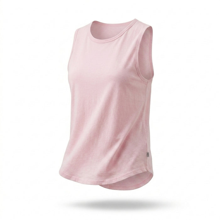 Women Sleeveless Curved Hem Tank Top