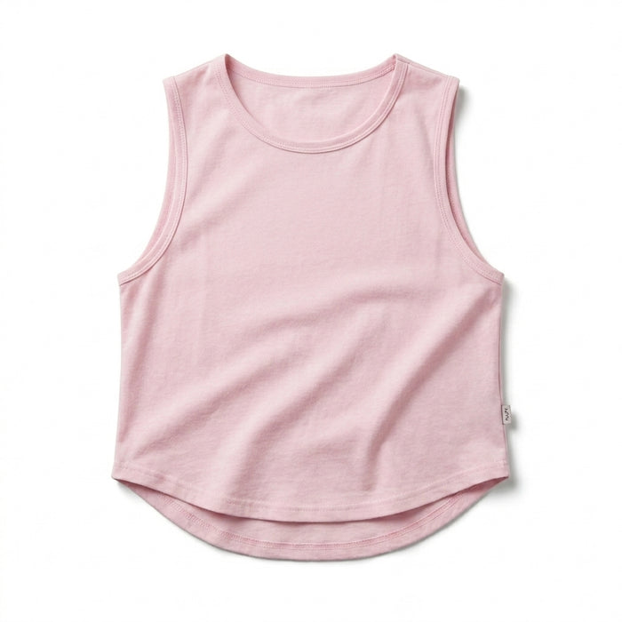 Women Sleeveless Curved Hem Tank Top