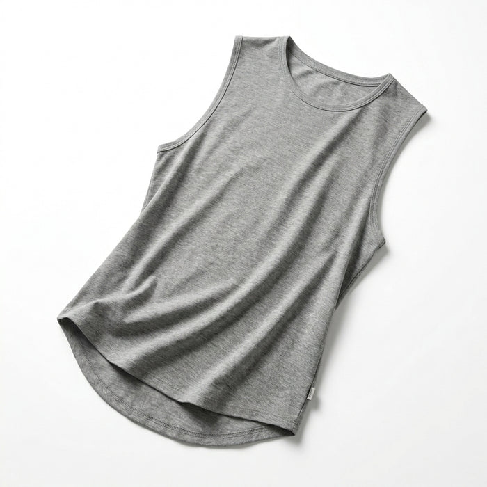 Women Sleeveless Curved Hem Tank Top