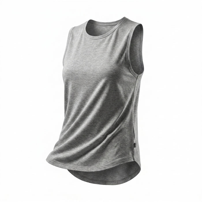 Women Sleeveless Curved Hem Tank Top
