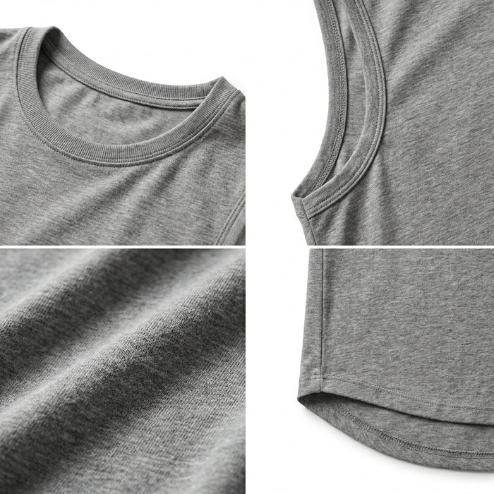 Women Sleeveless Curved Hem Tank Top