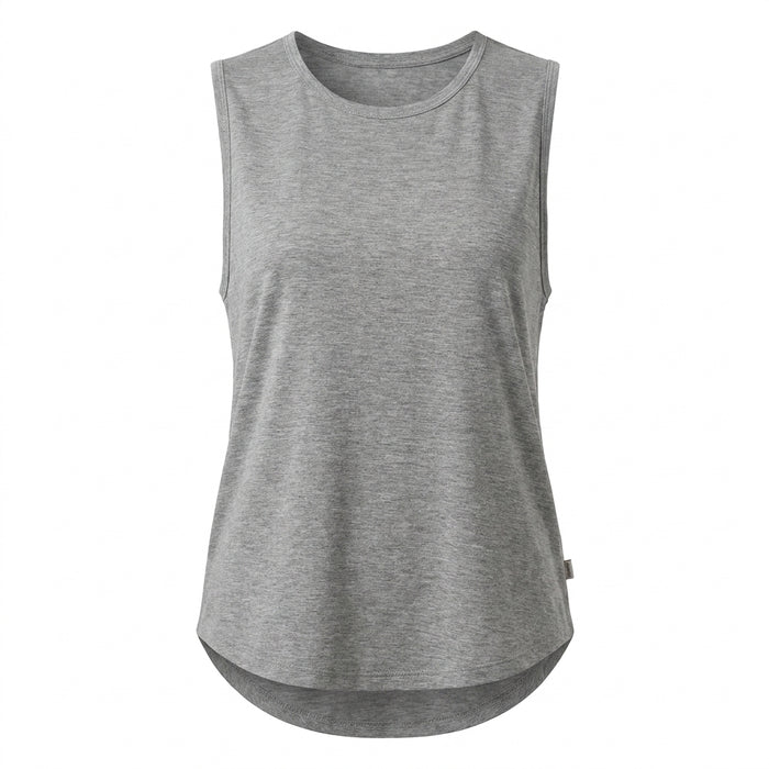Women Sleeveless Curved Hem Tank Top