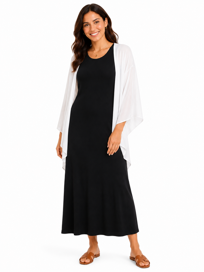 Women Sleeveless Maxi Dress With Cover Up