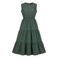 Women Sleeveless Tiered Maxi Dress