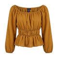 Women Smocked Peplum Blouse