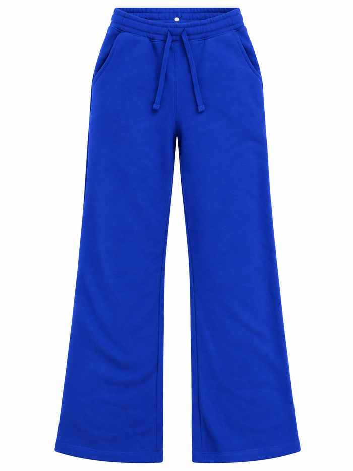 Women Solid Wide Leg Sweatpants