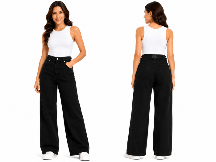 Women Straight Leg Denim Jeans