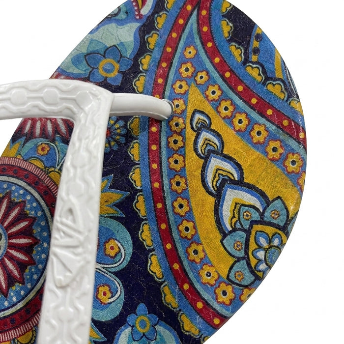 Women Strap Paisley Print Flip Flop Sandals