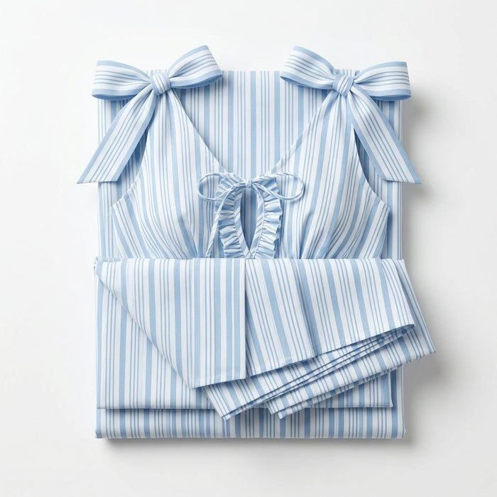 Women Striped Tie Shoulder Maxi Dress