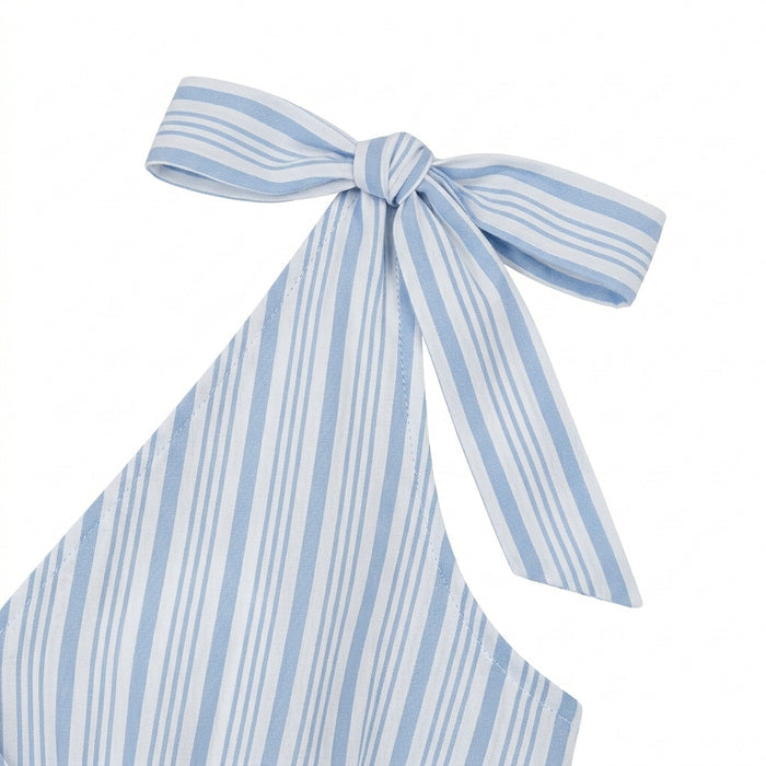 Women Striped Tie Shoulder Maxi Dress