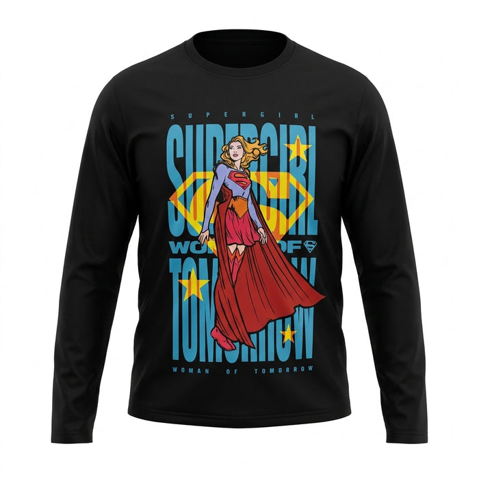 Women Supergirl Long Sleeve Graphic T Shirt