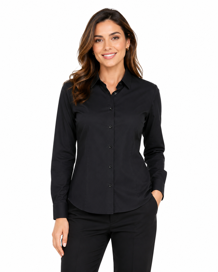 Women Tailored Button Front Shirt