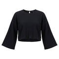 Women Textured Long Sleeve Cropped Top
