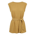 Women Textured Sleeveless Tie Waist Top