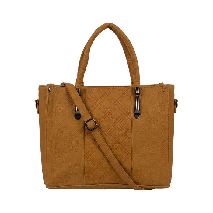 Women Textured Tote Shoulder Bag With Adjustable Crossbody Strap