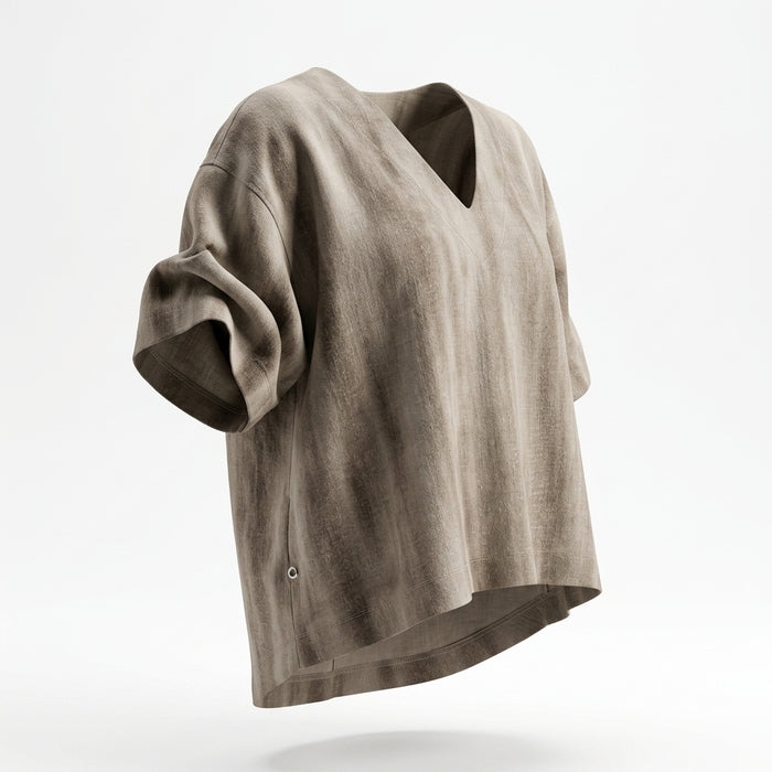 Women Textured V Neck Short Sleeve Top