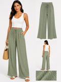 Women Textured Wide Leg Pants