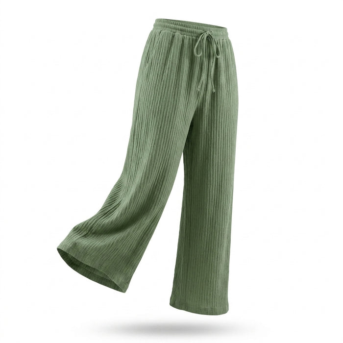 Women Textured Wide Leg Pants