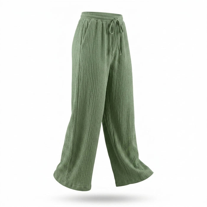 Women Textured Wide Leg Pants