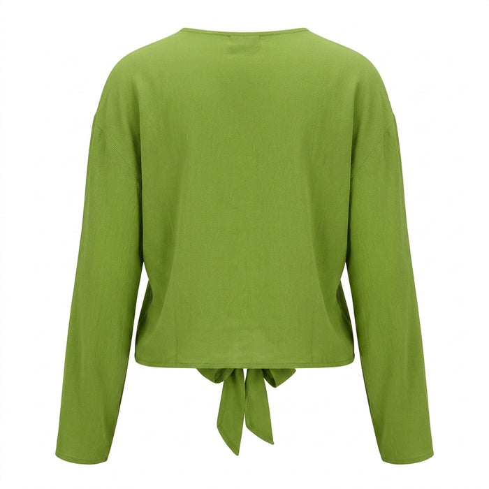 Women Tie Front Cover Up Blouse