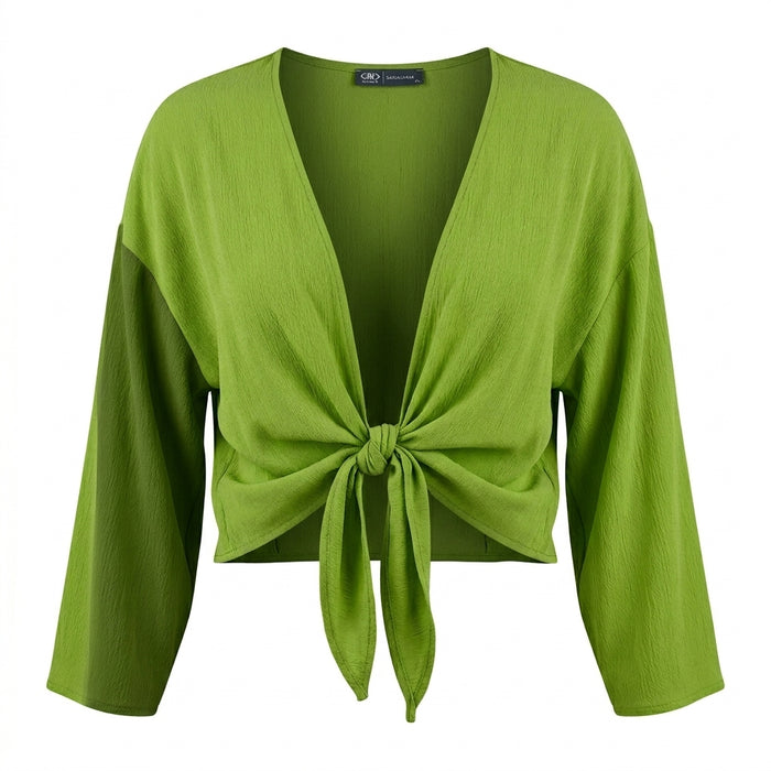 Women Tie Front Cover Up Blouse