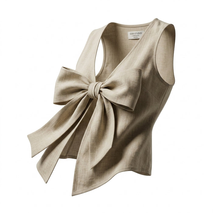 Women Tie Front Sleeveless Vest