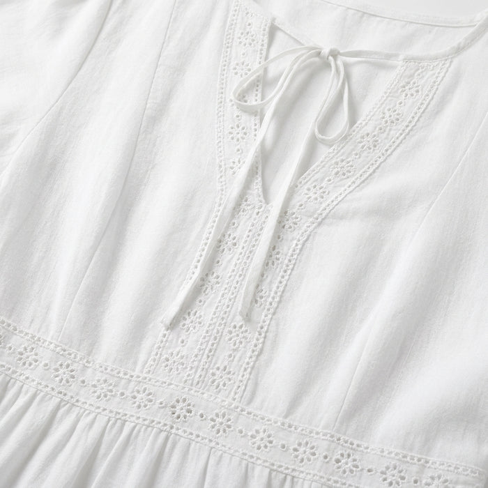 Women Tiered Maxi Dress With Front Tie