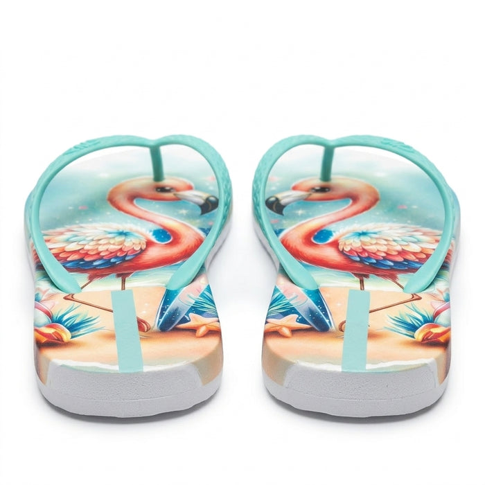 Women Tropical Flamingo Print Flip Flop Slipper