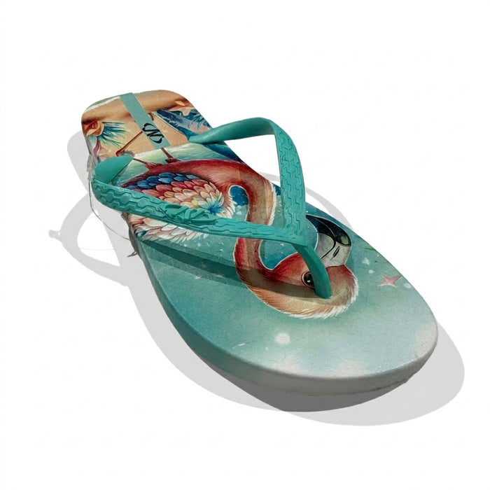Women Tropical Flamingo Print Flip Flop Slipper