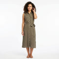 Women Utility Button Front Midi Dress