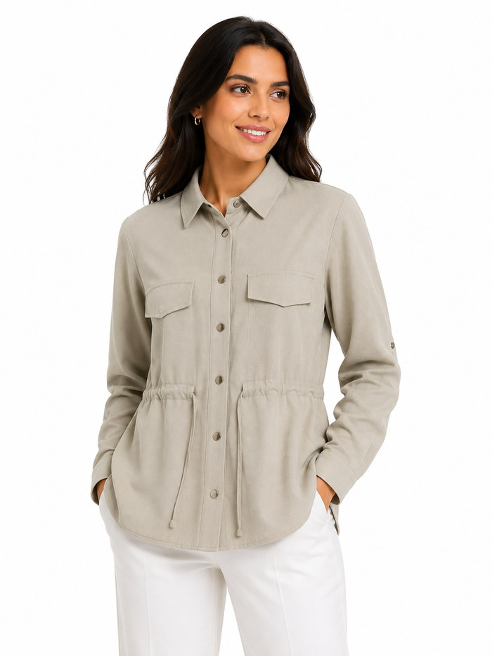 Women Utility Button Front Shirt