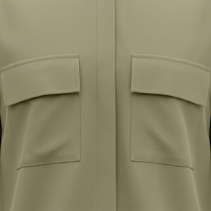 Women Utility Button Up Shirt With Flap Pockets