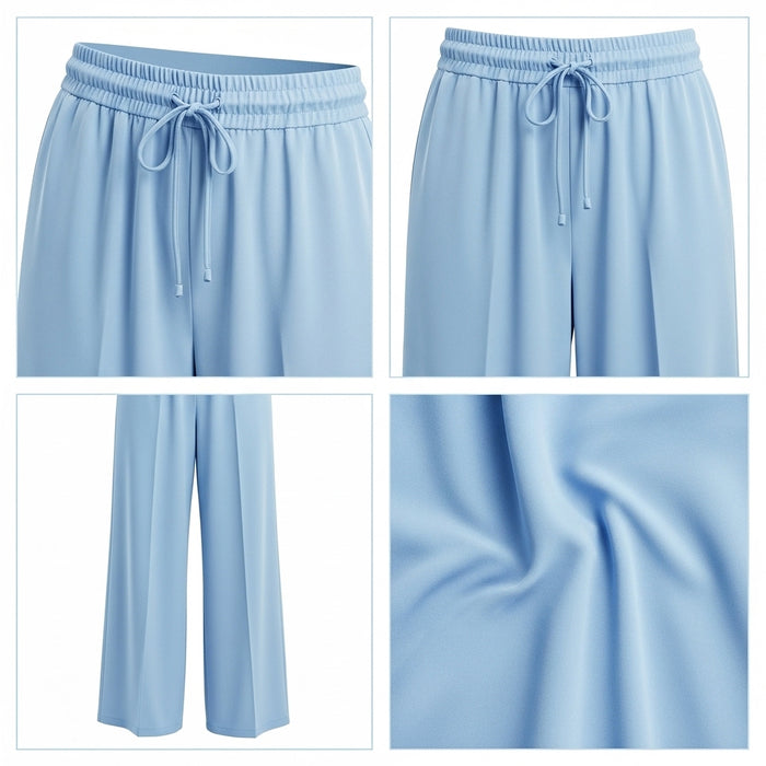 Women Wide Leg Drawstring Pants