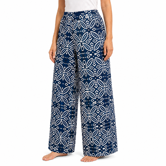 Women Wide Leg Geometric Print Pants