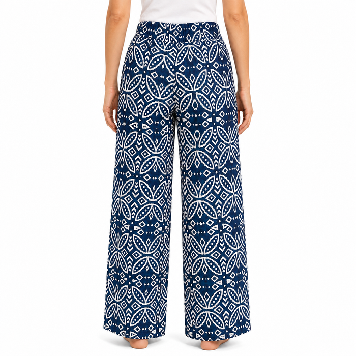 Women Wide Leg Geometric Print Pants