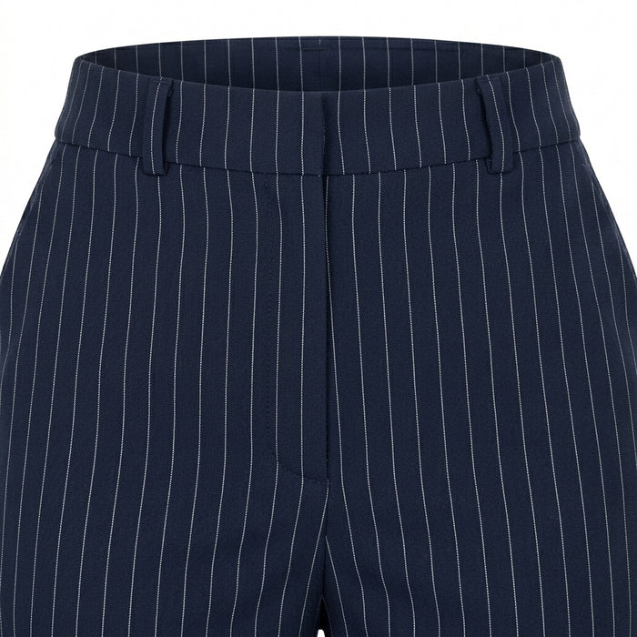 Women Wide Leg Pinstripe Trousers
