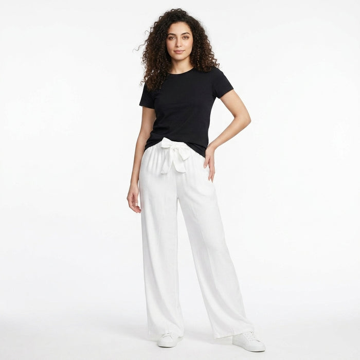 Women Wide Leg Tie Waist Pants