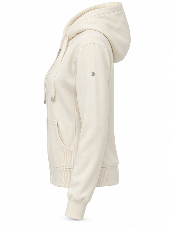 Women Zip-Up Hoodie With Drawstring Hood