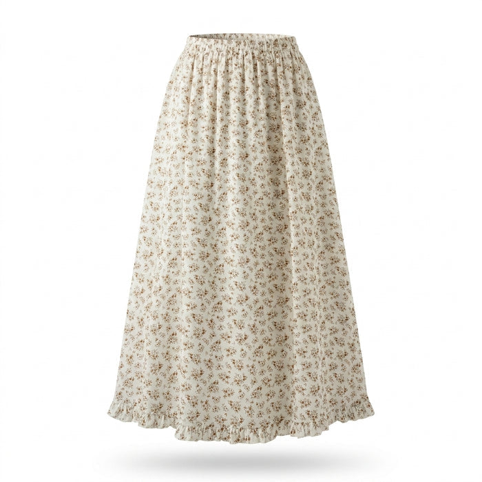 Floral Print Maxi Skirt With An Elastic Waistband