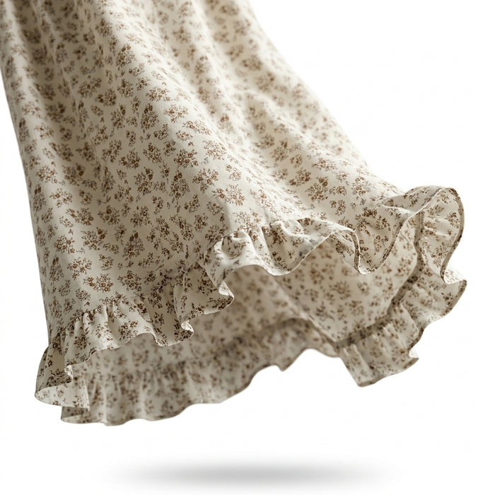 Floral Print Maxi Skirt With An Elastic Waistband