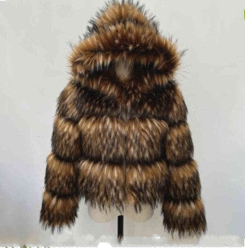 Raccoon Fur 3-Section Hat / L