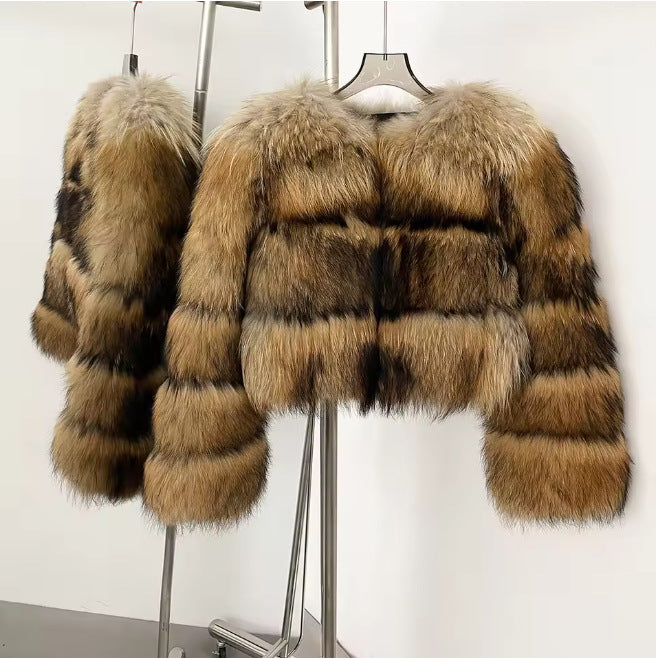 Women's Imitation Raccoon Fur Coat