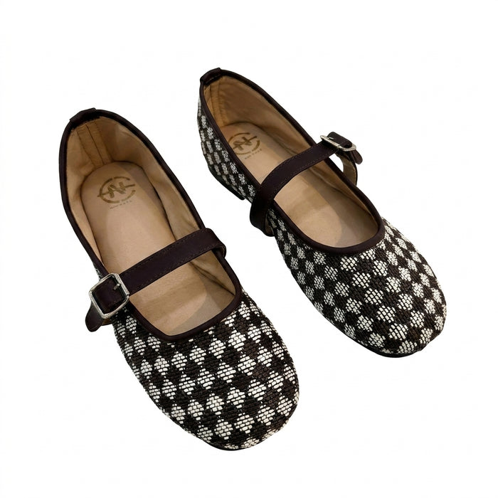 Woven Check Mary Jane Flats