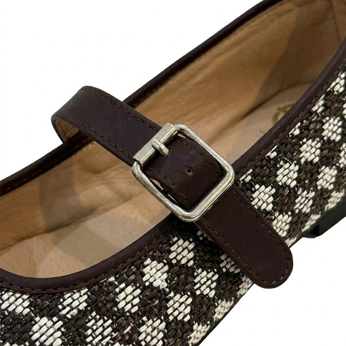 Woven Check Mary Jane Flats