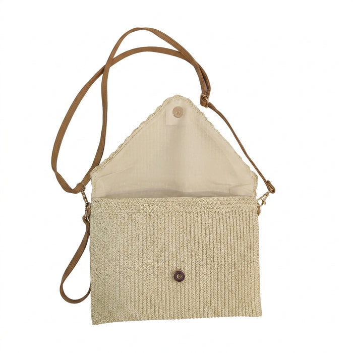 Woven Crossbody Bag With Beaded Jellyfish Design